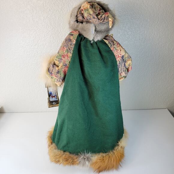 Old World Christmas Santa 24" Tree Table Topper Real Fur Lantern Works Vintage - Picture 12 of 16